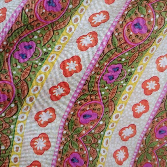 Sandro silky lightweight floral striped wide leg pants pink green 42 converts 10 - Picture 5 of 16